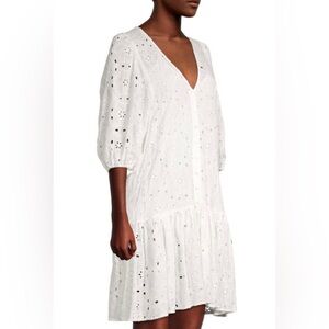 Johnny Was Maurice Eyelet Drop Waist Shift Dress